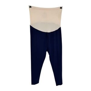 Destination Maternity Core Leggings Women Large Navy Blue Bump Support Ankle